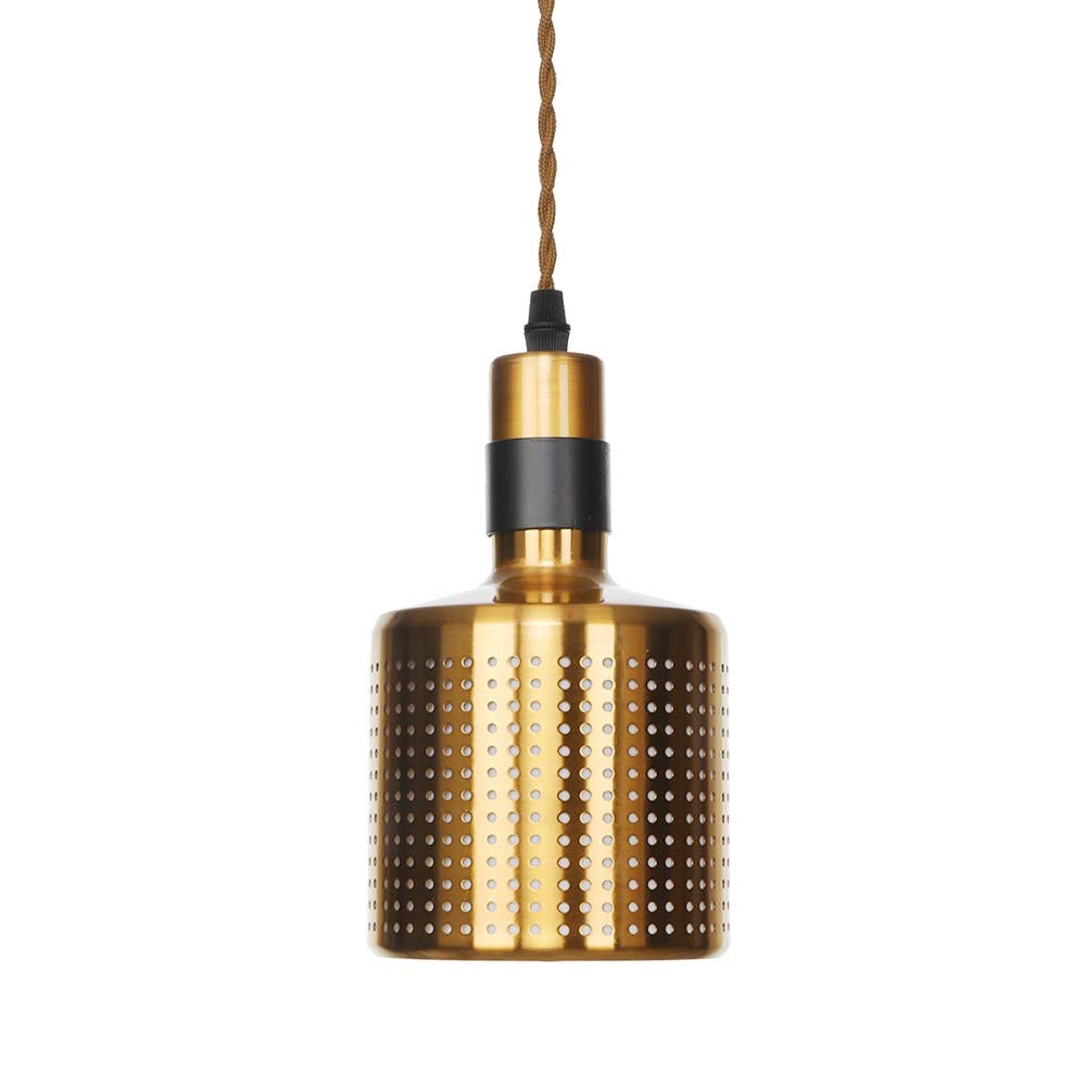 Lustre suspension bronze cylindrique luminaire de plafond vintage pour couloir