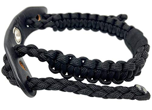 Ten Point Gear Bow Archery Wrist Sling 550 Paracord - Survival Hunting Shooting - Durable Leather With Metal Grommet (Multiple Color Options) (Blackout) #TOP1