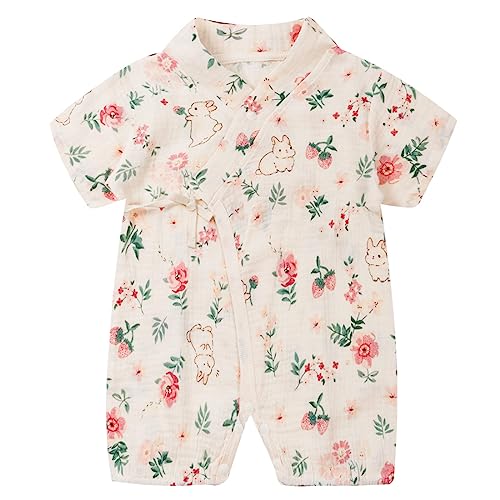 Image of PAUBOLI Kimono Robe Newborn Cotton Yarn Robe Baby Romper Infant Japanese Pajamas…