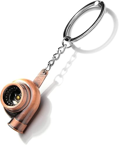 CKE Llavero creativo de turbina de coche con diseño de pieza de automóvil (bronce)