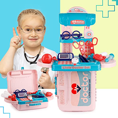 Image of zest 4 toyz Doctor Play Set for Kids 3 in 1 Carry Along Pretend Role Play Toy Made in India Portable Learning Toy for Kids Boys (Multicolor)