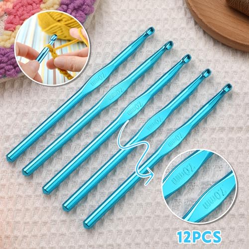 Image of UzecPk 12Pcs 7mm Crochet Hooks, Crochet Needles Aluminum Crochet Hook, Crochet Hooks Bulk Crochet Needles for Crocheting Yarn Knitting Weave Beginners Women Adults