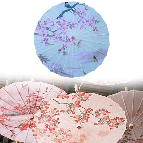 Sombrilla de papel engrasado chino tradicionales accesorios de baile decorativos 4