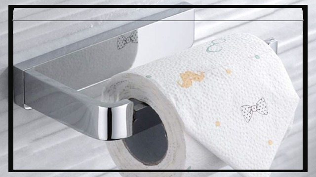 Portarotolo Carta Igienica Autoportante Pieghevole – Base In Marmo, Acciaio Inox, 68 Cm, Argento Spazzolato
