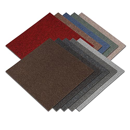 KARAT Dalles de moquette Astra - Individuel - 50x50cm - Carreaux de moquette (Rouge)