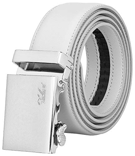 Image of Falari Men Unisex Genuine Leather Ratchet Dress and Casual Belt, Automatic Sliding Buckle, Trim to Fit