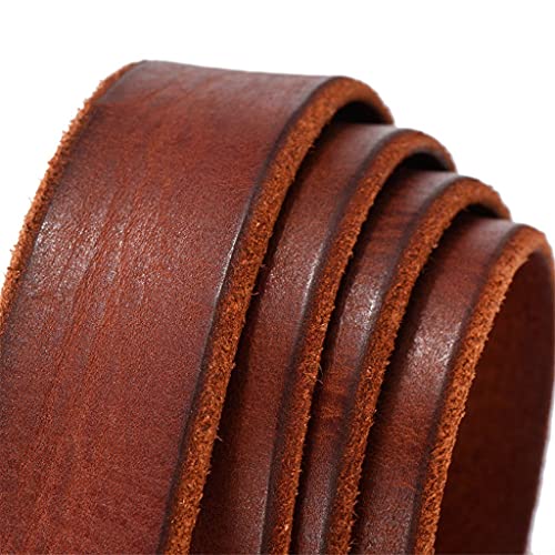 Men Belt Leather Casual Vintage Belts Pin Buckle Full Grain Cow Leather Cowhide Straps (Color : Coffee, Size : 115CM) (Coffee 120CM)3