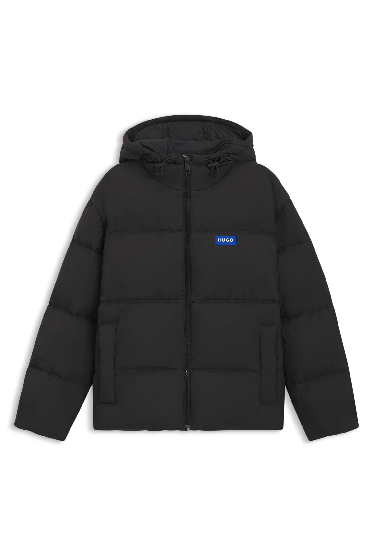 HUGO Mens Bodo2541 Relaxed-fit water-repellent jacket with logo badge