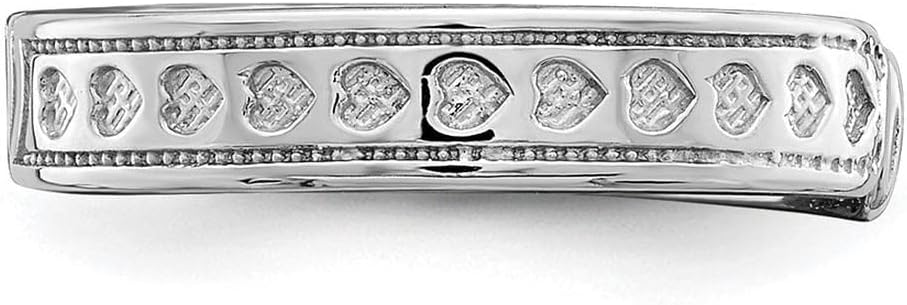 14K White Gold Polished Hearts Toe Ring