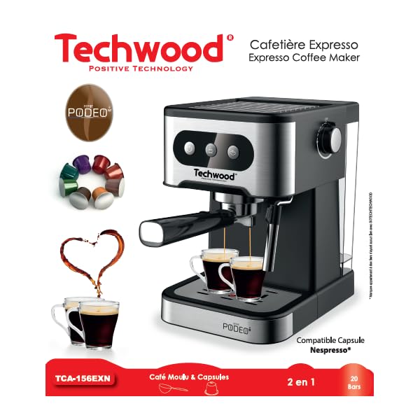 Techwood - Cafetera espresso TCA-156EXN