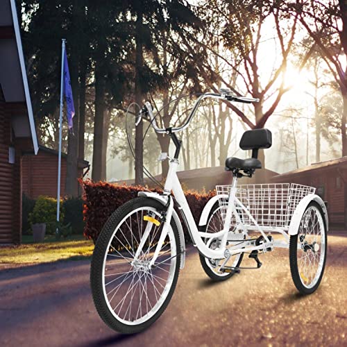 Buy Tpoco Adult Tricycle Cruiser Bike 24 Inch Adults Trike with Cargo