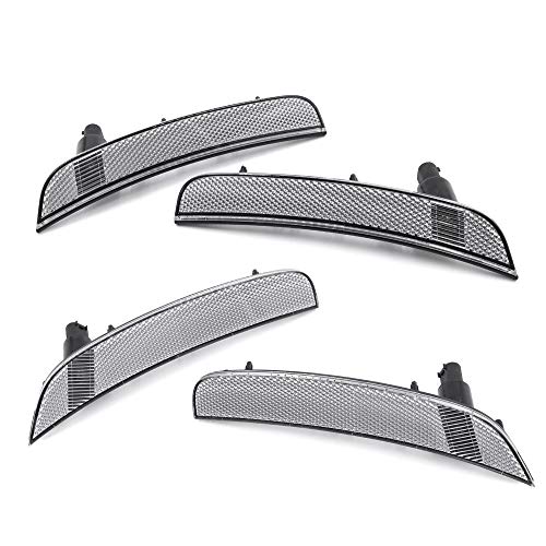 Side Marker Lights For Fiat 500 2012-2017 500E 2013-2019 Sport Models Only Amber Front/Rear Red Halogen Bulbs Turn Signal Marker Lights Replace Oem Bumper Sidemarker Lamps Clear Lens #TOP5