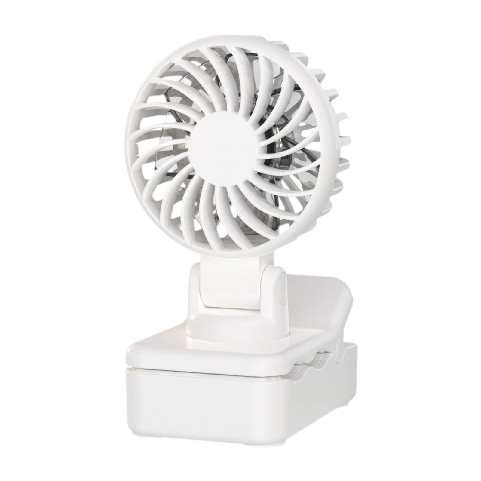 Mini Ventilatore a Clip da Scrivania, Comodo con 3 velocità Regolabili, Ideale Come Regalo Estivo, Piccolo E Rinfrescante per Cucina, Campeggio, Pesca, Bianco
