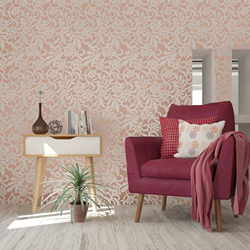 Gss Designs Large Flower Wall Stencils For Painting Repeatable Pattern Wallpaper Large Allover Flower Leaf Wall Stencils 16X24 Inch Large Floral Wall Stencil #TOP2