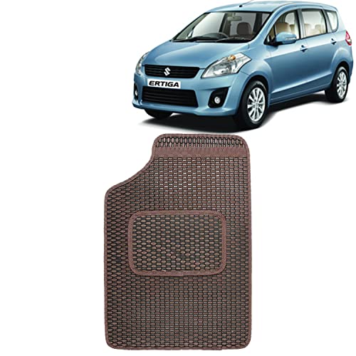 Image of Kingsway Dotted Design Car Floor Foot Mats Universal Fit for Maruti Suzuki Ertiga, Model Year : 2012-2016, Water and Dustproof, Color Brown, Set of 5 Pieces