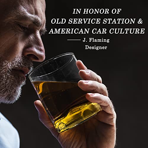 Novoto Whiskey Decanter Set with Glasses, 97's Gas Station & Car Limited Edition, Whiskey Gifts for Men, 850ml & 240ml Whiskey Set, Whiskey Decanter accessories, Wine Decanter Alcohol Gifts for Men - Image 6