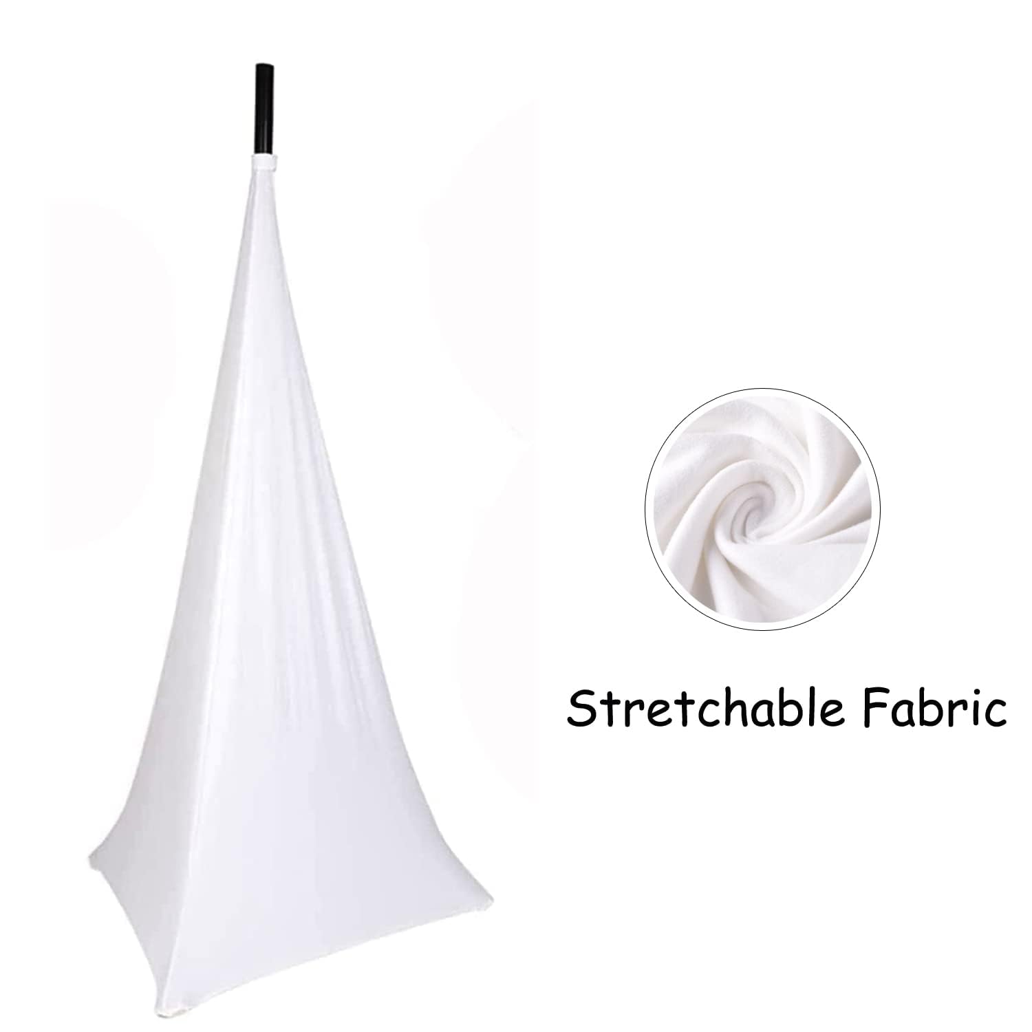Paquete de 4 fundas para trípode para altavoces de DJ, con cobertura de 360 grados (color blanco, paquete de 4)