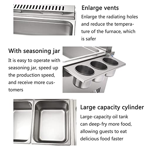 Generic Professionelle Gasfritteuse, 12L / 18L Gasfritteuse Tank Edelstahl Hähnchenchips Fritteuse mit Korbschaufel für kommerzielle Restaurantküche – Bild 7