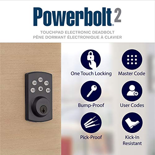 Weiser Powerbolt 2 Brass Keyless Entry Door Lock/Deadbolt Lock, Single