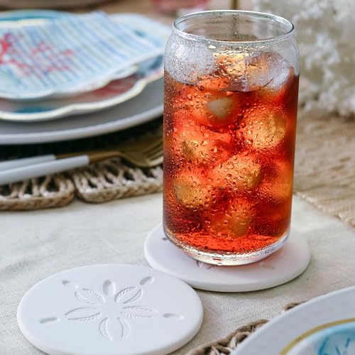 Kate Aspen Absorbent Sand Dollar Drink Coasters Set of 4– Coastal Decor, Nautical Home Decorations, Housewarming Gift, & Beach Themed Coasters for Drinks - Image 7