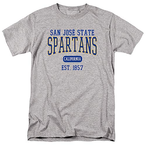 San Jose State University Official Founded Date Short Sleeve Mens Cotton T-Shirt,Athletic Heather, X-Large