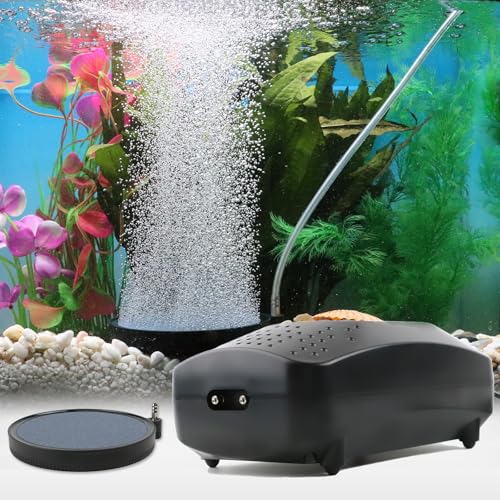 Providing a Comfortable Oxygen Massage for Fish,12W Dual-Outlet Ultra-Quiet Aquarium Air Pump - Adjustable Flow Rate, Suitable for 20-600 Gallon Fish Tanks