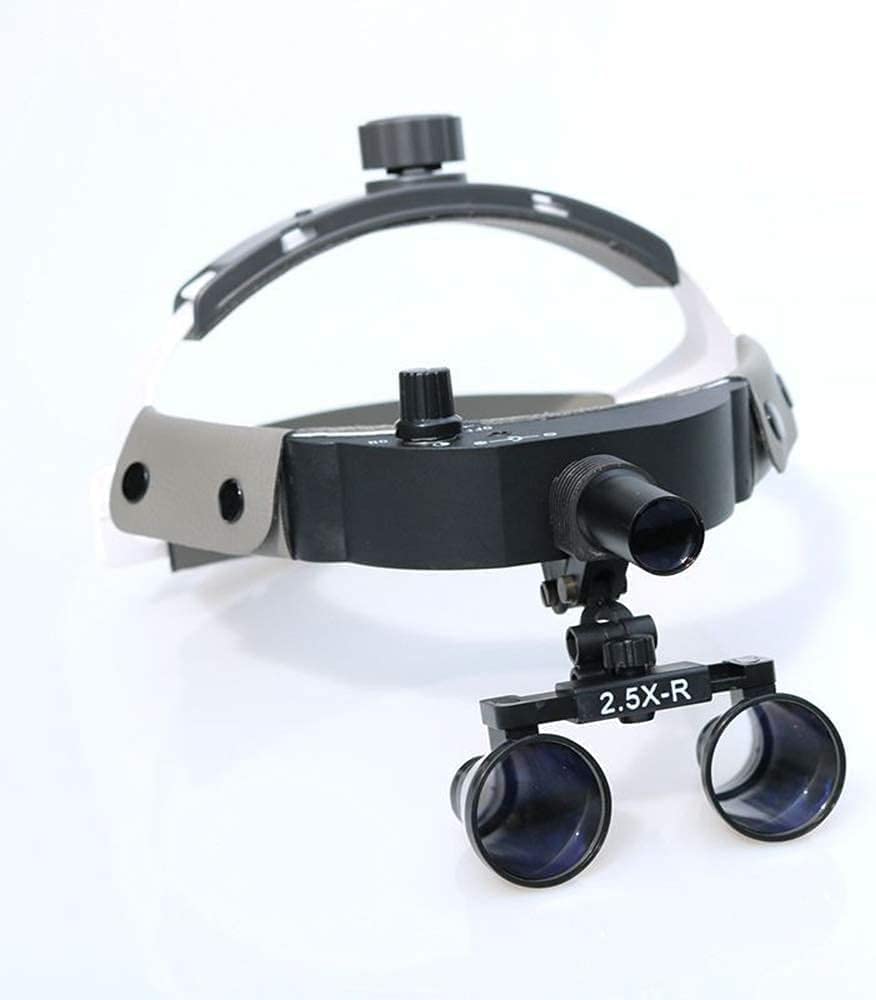 asdchZen Dental Loupes,Oral Cavity Dentistry Led Headlamp Magnifier Profession Loupes Adjustable Brightness Binocular Headband Magnifier 2.5X