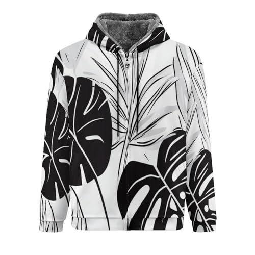 Sweats à capuche pour hommes avec fermeture éclair veste d'hiver noire à motif palmier S-5XL