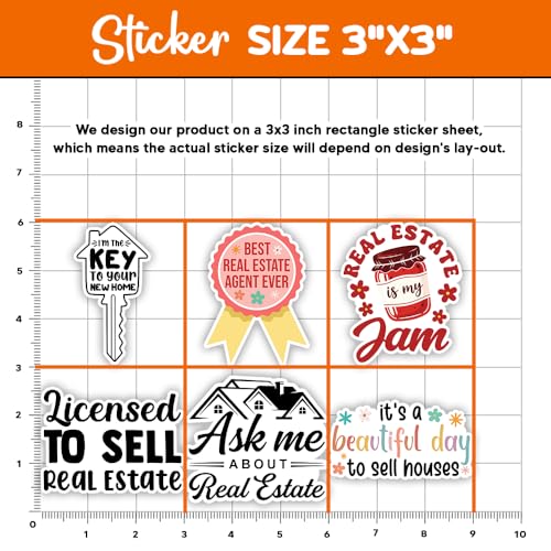 Image of MAIANEY | Real Estate Stickers, Realtor Pack 10PCS, 3x3 inch, Funny Real Estate Agent Stickers, Waterproof Vinyl Sticker for Realtor Gifts, Housing Market, Laptop, Water Bottle, Accessories
