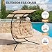YOLENY Double Egg Chair with Adjustable Canopy, Oversized Hanging Swing Chair, Hammock Chair with Cushion Basket Hammock Nest Chair, Swinging Love seat for Outdoor Patio, Balcony, Garden
