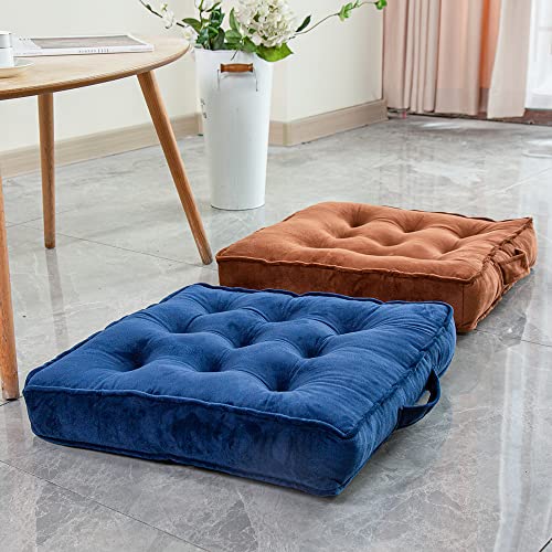 Awesling 20×20 Inch Floor Pillow, Square Large Pillow Seating For Adults & Kids, Floor Cushion For Living Room Tatami, Seat Cushion For Chair, Sofa, Yoga (Dark Blue) #TOP1