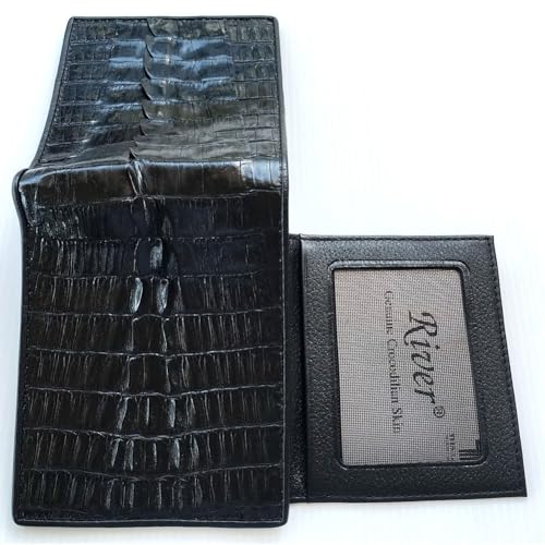 Men's Authentic Crocodile Tail Leather Black Wallet Luxury Wallet2