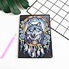 LAKEQUILL Wolf 5D Diamond Art Painting Notebook - A5 50 Pages DIY Special Shaped Journal, Sketchbook for AdultsWriting Notebook for Home Office Decor #2