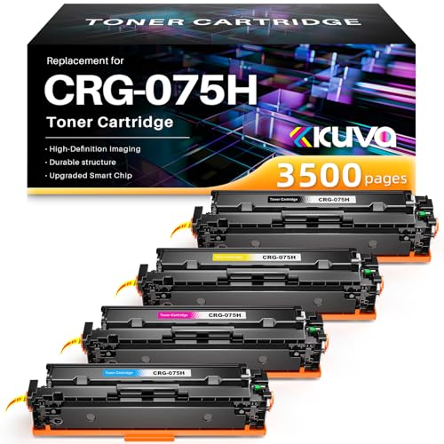 Kuva 075H 075   Juego de cartuchos de tóner compatibles con Canon 075 075H ImageCLASS MF662Cdw MF663Cdw MF665Cdw LBP646Cdw LBP647Cdw (4 unidades)