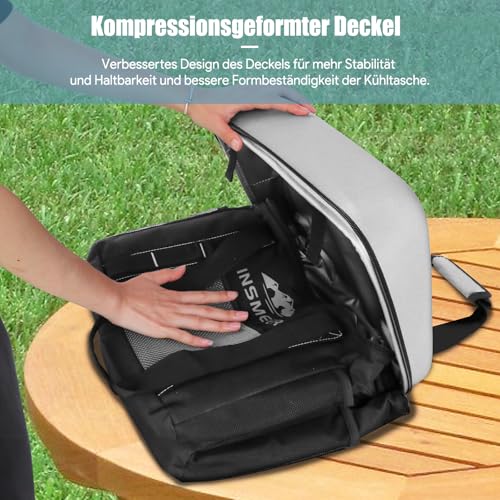 INSMEER Cool Bag Large 36 L, 50 Can Cool Bag Foldable with Hard EVA Roof, Waterproof Small Cooler Bag, Cool Box, Insulated Bag, Thermal Bag for Picnic, Camping, Beach - Image 6