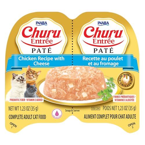 Image of INABA Churu Entree Pate Wet Cat Food Cup, Chicken Cheese, 6ct