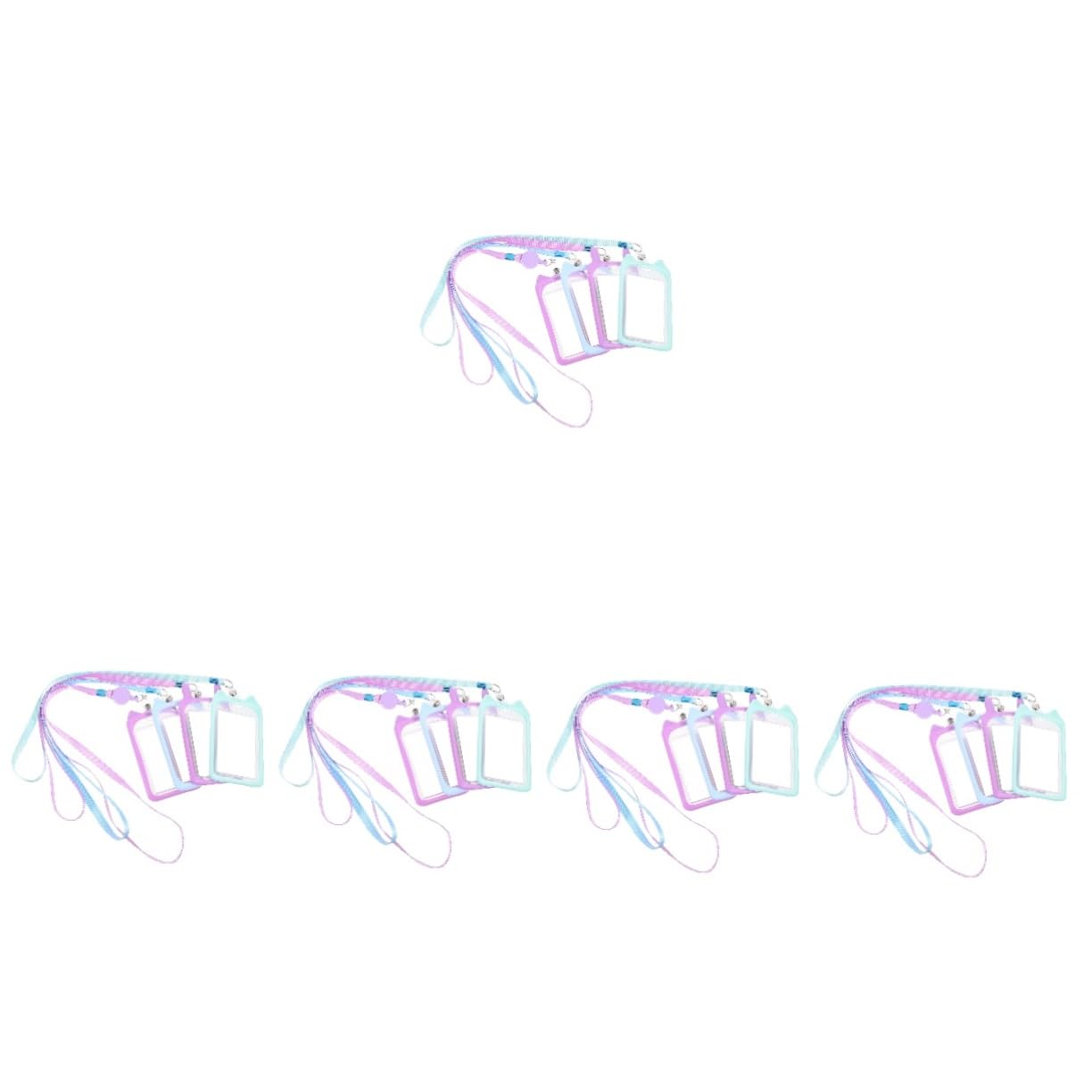 NUOBESTY 20 Pièces Porte-cartes en silicone dessin animé porte carte avec cordon Porte-cartes avec cordon longes pour badges d'identification titulaire d'identité Permis de travail chaton
