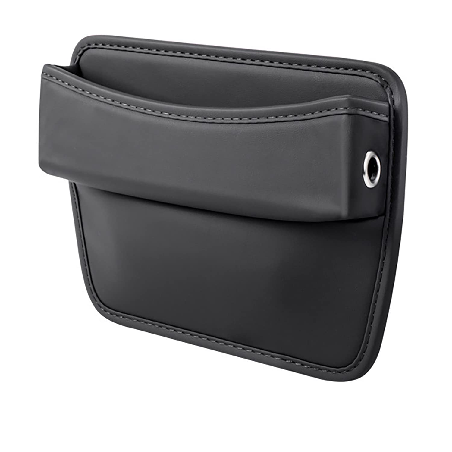 Midj Leather Car Seat Gap Filler for Daiha-tsu Cuore/Charade/Trevis/Sirion/Materia/Terios/Copen/YRV, Portable Car Front Seat Gap Filler PU Leather Storage Box,- Black