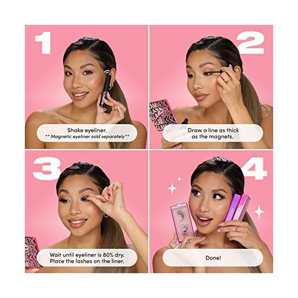 Glamnetic-Magnetic-Eyeliner-Black-Waterproof-Liquid-All-Day-Hold-for-Magnetic-Eyelashes-Sweatproof-Paraben-Free-027oz Glamnetic Magnetic Eyeliner - Black | Waterproof Liquid, All-Day Hold for Magnetic Eyelashes, Sweatproof, Paraben-Free - 8ml