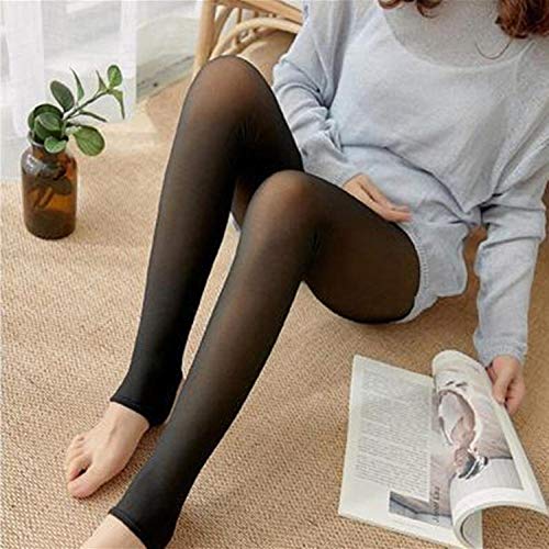 T-YIFUZX - Leggings falsos para primavera, otoño e invierno, una anilla del aire sin costuras de tubo de estufa, más medias de terciopelo, piernas desnudas, medias de diosa gris