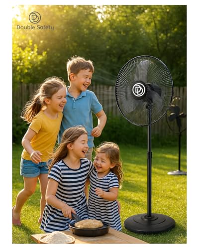 Image of High Speed Pedestal Fan | Black Farrata Fan | 3 Speed Settings | Standing Fan for home & office | 2400 RPM Powerful airflow | Pankha | 400 mm sweep size