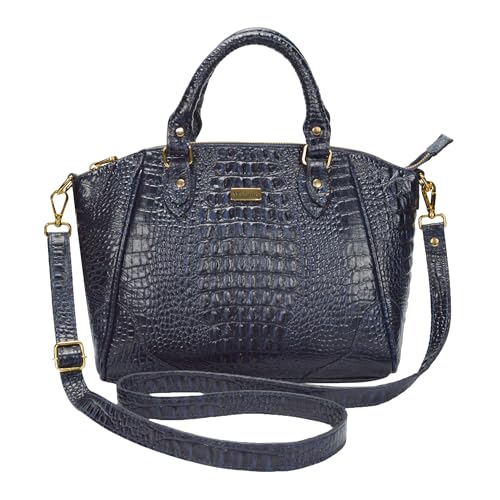 Bolsa Feminina Transversal Tiracolo Pequena Tote Couro Legítimo Madamix MDXB358 (Azul)
