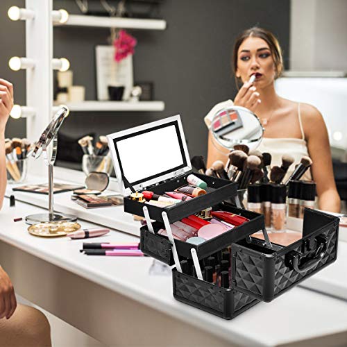 DREAMADE Kosmetikkoffer Mini, Schminkkoffer Make-up Multikoffer, Beauty Case, Make-up Box Kosmetikkasten ausklappbar… – Bild 7