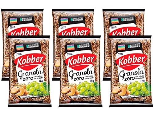 Kit 6 Granola Zero Açúcar Sem Lactose Kobber 1Kg