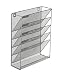 Denozer 6 Tier Wall Mount File Holder Organizer Hanging Magazine Rack,Silver