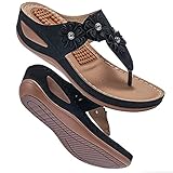 FUDYNMALC Wedge Sandals for Women Summer Dressy: Comfortable Cushion Footbed Platform Flip Flops - A