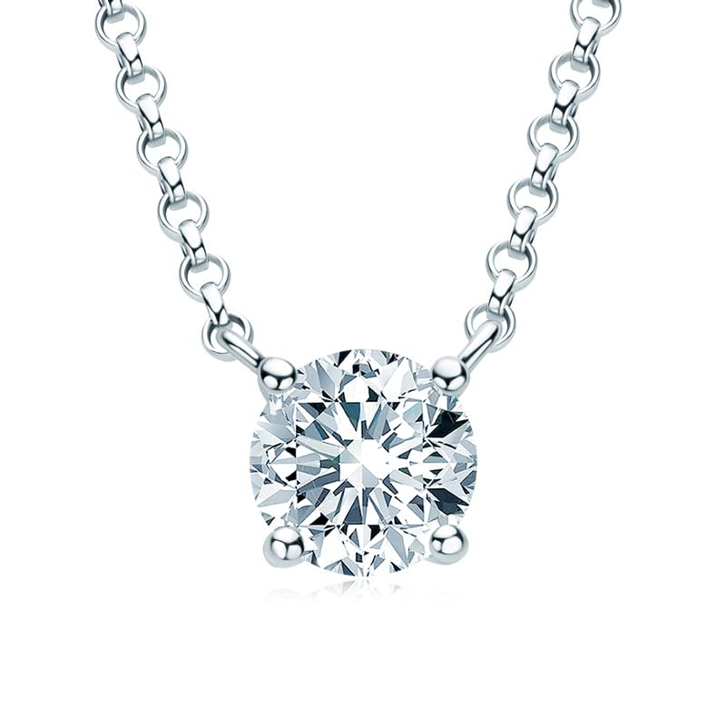 Pendentif collier diamant 4Aclaw 1 carat d pour femme avec chaîne de clavicule en lumière
