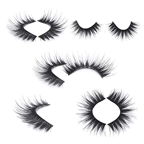 False Mink Lashes| Siberian Mink Fur Lashes| Dramatic Flare Look| 3D Layered | 100% Cruelty-Free & Handmade| Reuseable False Eyelashes| 5 Pair (G809)