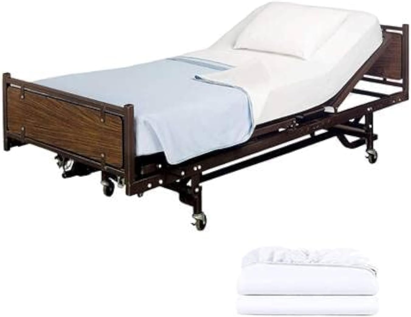 White Cotton Polyester Jersey Hospital Bed Sheets Set, 2-Pack