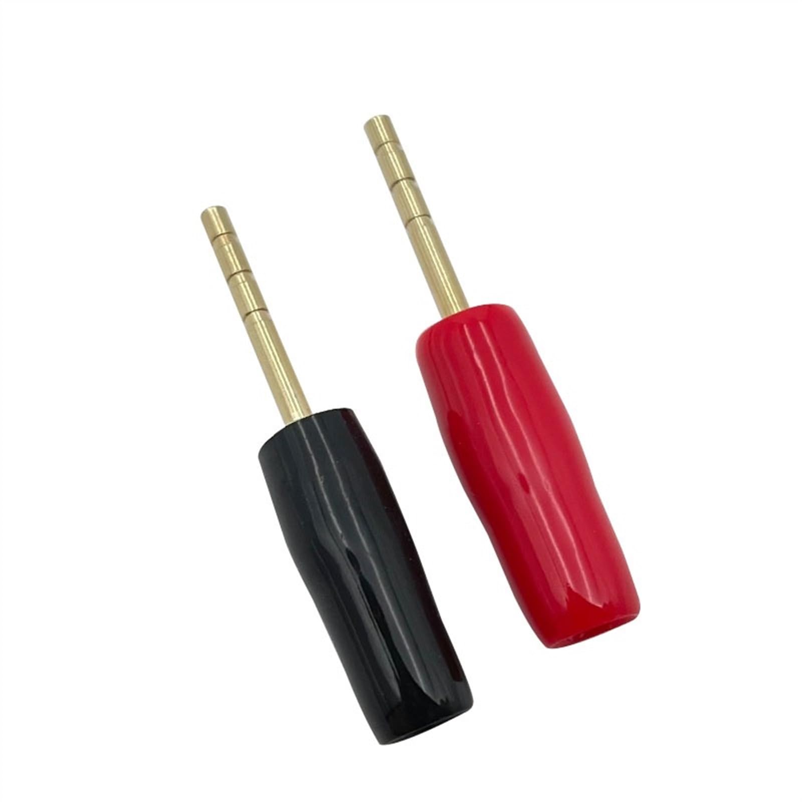 Adaptateur de fiche Banane à Broche Droite en cuivre plaqué Or, 20 pièces, bornes Banane à Broche Droite, fiches de Haut-Parleur, connecteur de câblage (Color : 10 Red 10 Black)